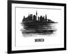 Munich Skyline Brush Stroke - Black II-NaxArt-Framed Art Print