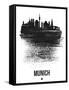 Munich Skyline Brush Stroke - Black-NaxArt-Framed Stretched Canvas