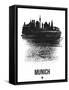 Munich Skyline Brush Stroke - Black-NaxArt-Framed Stretched Canvas