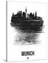 Munich Skyline Brush Stroke - Black-NaxArt-Stretched Canvas