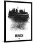 Munich Skyline Brush Stroke - Black-NaxArt-Framed Art Print