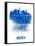 Munich Skyline Brush Stroke - Blue-NaxArt-Framed Stretched Canvas