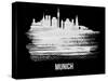 Munich Skyline Brush Stroke - White-NaxArt-Stretched Canvas