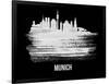 Munich Skyline Brush Stroke - White-NaxArt-Framed Art Print