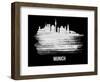 Munich Skyline Brush Stroke - White-NaxArt-Framed Art Print