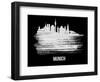 Munich Skyline Brush Stroke - White-NaxArt-Framed Art Print