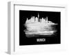 Munich Skyline Brush Stroke - White-NaxArt-Framed Art Print