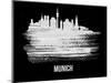 Munich Skyline Brush Stroke - White-NaxArt-Mounted Art Print