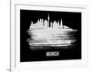 Munich Skyline Brush Stroke - White-NaxArt-Framed Art Print