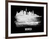 Munich Skyline Brush Stroke - White-NaxArt-Framed Art Print