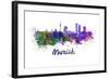 Munich Skyline in Watercolor-paulrommer-Framed Art Print