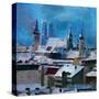 Munich Skyline in Winter with Snow-Markus Bleichner-Stretched Canvas
