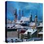 Munich Skyline in Winter with Snow-Markus Bleichner-Stretched Canvas