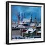 Munich Skyline in Winter with Snow-Markus Bleichner-Framed Art Print