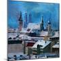 Munich Skyline in Winter with Snow-Markus Bleichner-Mounted Art Print