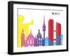 Munich Skyline Pop-paulrommer-Framed Art Print