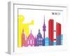 Munich Skyline Pop-paulrommer-Framed Art Print