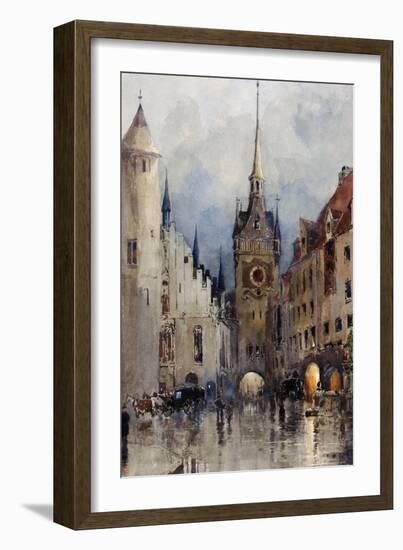 Munich Street-Wild Apple Portfolio-Framed Art Print