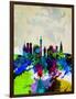 Munich Watercolor Skyline-NaxArt-Framed Art Print