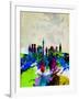 Munich Watercolor Skyline-NaxArt-Framed Art Print