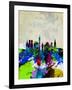 Munich Watercolor Skyline-NaxArt-Framed Art Print