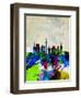 Munich Watercolor Skyline-NaxArt-Framed Art Print