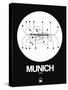 Munich White Subway Map-NaxArt-Stretched Canvas