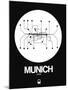 Munich White Subway Map-NaxArt-Mounted Art Print