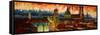 Munich with Alps at dusk-Markus Bleichner-Framed Stretched Canvas