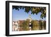 Municipal Church of Stadtkirche St. Laurentius, Nurtingen, Neckar River-Marcus Lange-Framed Photographic Print