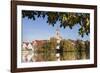 Municipal Church of Stadtkirche St. Laurentius, Nurtingen, Neckar River-Marcus Lange-Framed Photographic Print