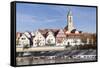 Municipal Church of Stadtkirche St. Laurentius, Nurtingen, Neckar River-Marcus Lange-Framed Stretched Canvas