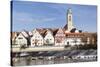 Municipal Church of Stadtkirche St. Laurentius, Nurtingen, Neckar River-Marcus Lange-Stretched Canvas