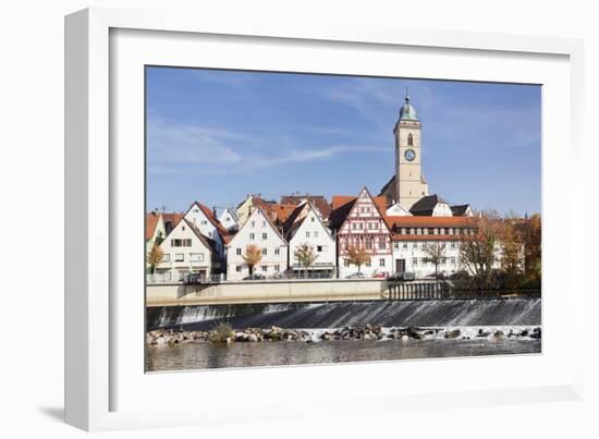 Municipal Church of Stadtkirche St. Laurentius, Nurtingen, Neckar River-Marcus Lange-Framed Photographic Print