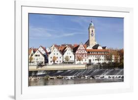 Municipal Church of Stadtkirche St. Laurentius, Nurtingen, Neckar River-Marcus Lange-Framed Photographic Print