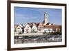 Municipal Church of Stadtkirche St. Laurentius, Nurtingen, Neckar River-Marcus Lange-Framed Photographic Print