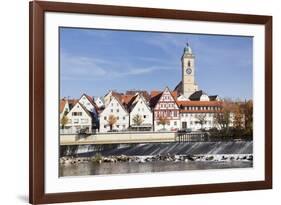 Municipal Church of Stadtkirche St. Laurentius, Nurtingen, Neckar River-Marcus Lange-Framed Photographic Print