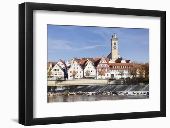 Municipal Church of Stadtkirche St. Laurentius, Nurtingen, Neckar River-Marcus Lange-Framed Photographic Print