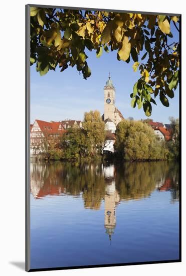 Municipal Church of Stadtkirche St. Laurentius, Nurtingen, Neckar River-Marcus Lange-Mounted Photographic Print