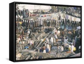 Municipal Laundry, Mahalaxmi Dhobi Ghat, Mumbai (Bombay), India-Tony Waltham-Framed Stretched Canvas