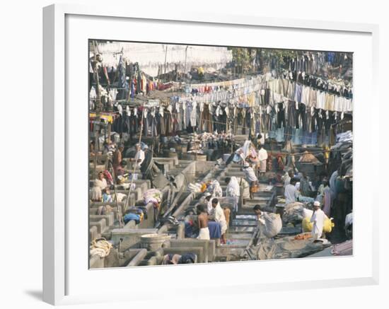 Municipal Laundry, Mahalaxmi Dhobi Ghat, Mumbai (Bombay), India-Tony Waltham-Framed Photographic Print