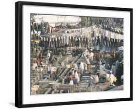 Municipal Laundry, Mahalaxmi Dhobi Ghat, Mumbai (Bombay), India-Tony Waltham-Framed Photographic Print