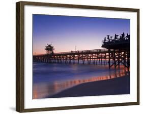 Municipal Pier at Sunset, San Clemente, Orange County, Southern California, USA-Richard Cummins-Framed Photographic Print