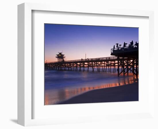 Municipal Pier at Sunset, San Clemente, Orange County, Southern California, USA-Richard Cummins-Framed Photographic Print