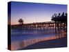 Municipal Pier at Sunset, San Clemente, Orange County, Southern California, USA-Richard Cummins-Stretched Canvas