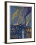 Munitions Factory at Night at the Beginning of World War One-Fritz Gartner-Framed Art Print