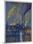 Munitions Factory at Night at the Beginning of World War One-Fritz Gartner-Mounted Art Print