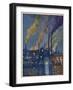 Munitions Factory at Night at the Beginning of World War One-Fritz Gartner-Framed Art Print