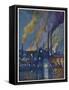 Munitions Factory at Night at the Beginning of World War One-Fritz Gartner-Framed Stretched Canvas