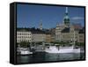 Munkbroleden Waterfront, Gamla Stan (Old Town), Stockholm, Sweden, Scandinavia-Duncan Maxwell-Framed Stretched Canvas